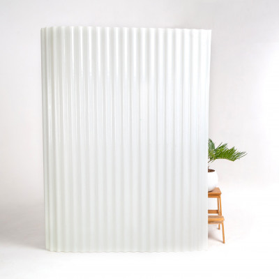 Рулонний армований шифер гофрований опал (молочний), 800г/м2