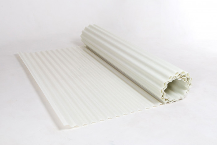 Рулонний армований шифер гофрований опал (молочний), 800г/м2