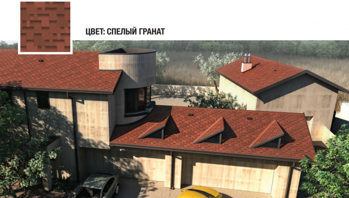 Бітумна черепиця АКВАІЗОЛ серія Акцент колекція Престиж СБС гарантія 50 років