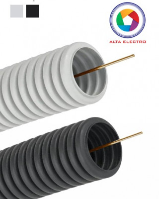 Труба ПВХ гнучка гофрована Ø32мм 50м, чорна 320 Н, ALTA ELECTRO  