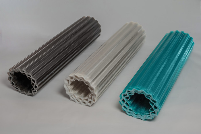 Рулонний армований шифер гофрований синій, 800г/м2