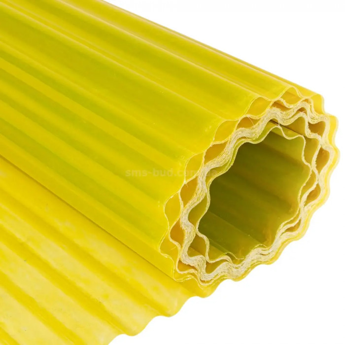 Рулонний армований шифер гофрований жовтий, 800г/м2