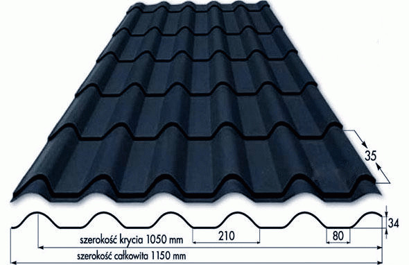 Metal tile Retro 0.5 matte