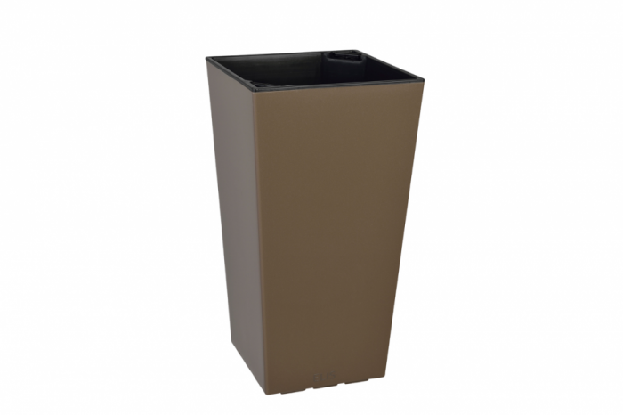 Кашпо Plastkon "ELISE" 30х30х58 см, матовый, серо-коричневый