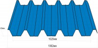Профнастил  Н-45 с полимерным покрытием 0,45мм (1105/1070мм)