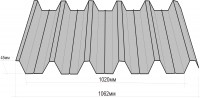 Профнастил  Н-45 Цинк 0,45мм (1105/1070мм)