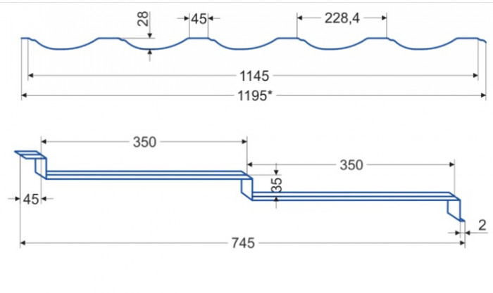 Металочерепиця "МОДЕРН" 