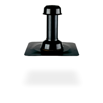 Аератор SitaVent із поліуретану, утеплений, із ввареним з'єднувальним бітумним фартухом, дощовідводом, кільцем ущільнювача і ковпачком DN 100, висота 400 мм.