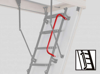 Поручень красный металлический (560мм) для лестницы