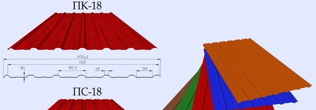 Профнастил ПК(С)18  (1175/1125мм) Цинк
