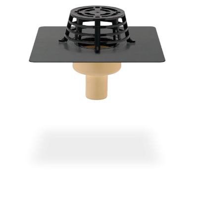 Балконна / Терасна воронка з поліуретану SitaCompact вертикальна з ПВХ фартухом (діаметр 75 мм)