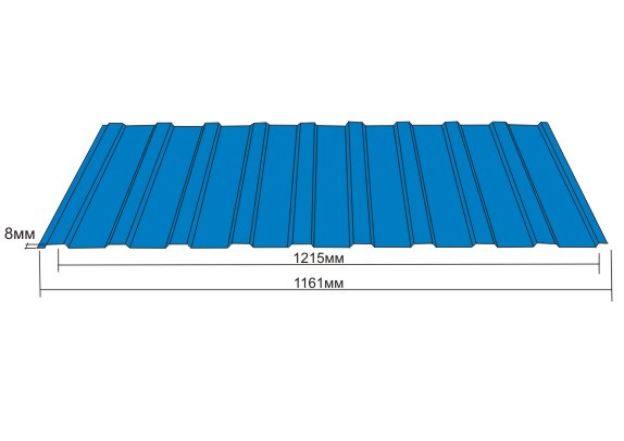 Профнастил ТП-10 з полімерним покриттям 0,4мм (1205/1150мм)