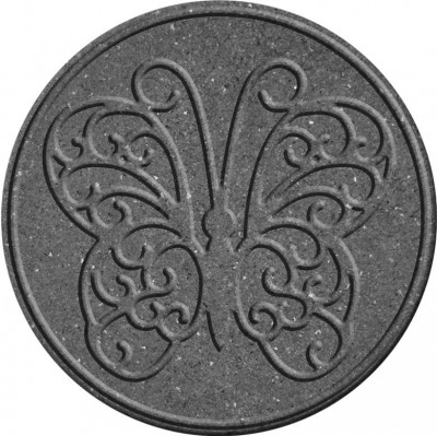 Декор для дорожек для сада, диам.45 см, серый, &quot;бабочка&quot;