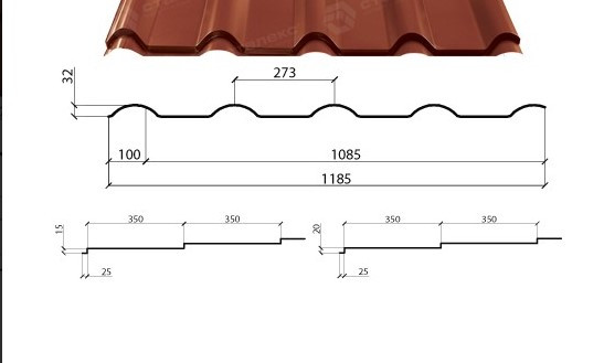 Металочерепиця  АФІНА Корея SY 0.45мм матова