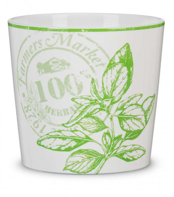 Кашпо для квітів Scheurich &quot;Herbs&quot; 14&quot;, білий з малюнком