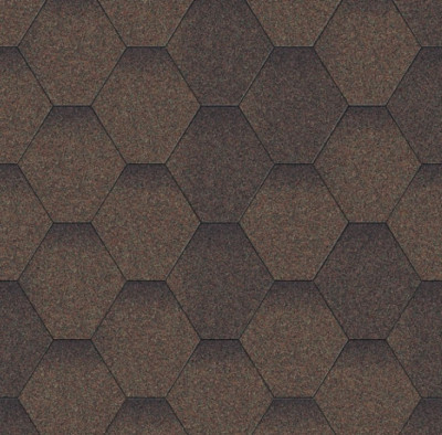 Бітумна черепиця АКВАІЗОЛ  Мозаїка  КОРИЧНЕВИЙ МІКС- гарантія 25 років 