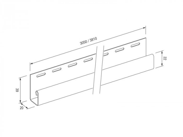 J-trim планка MAX-3 S-15 Дуб, Ясень, Золотий дуб