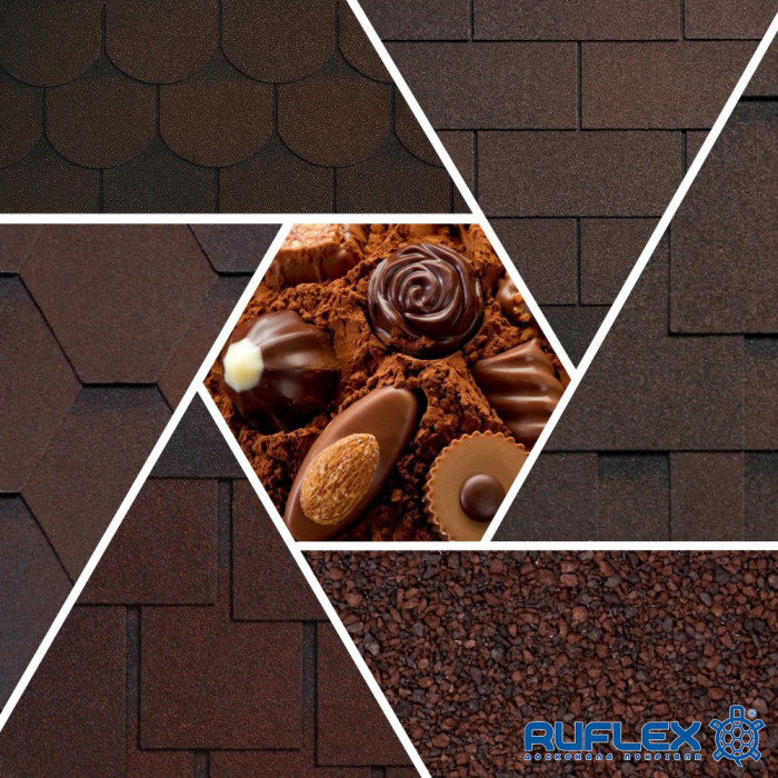 Бітумна черепиця RUFLEX Dranka Темний Шоколад Екстра, 2,8м2