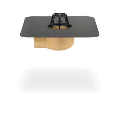 Покрівельна воронка з поліуретану SitaTrendy кутова з ПВХ-фартухом (діаметр 110 мм)