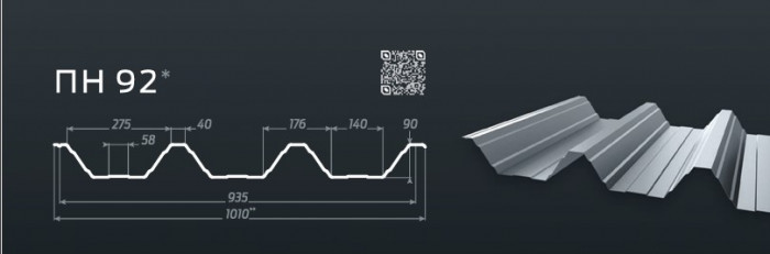 Профнастил  ПН-92 / ПН-91 (1,01-0,935мм) Алюцинк 