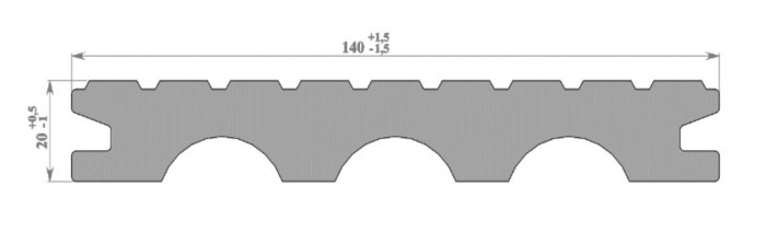 Терасна дошка HOLZDORF Масив 140х20х2400 мм, Класик