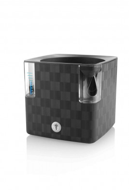 Кашпо із системою автополиву Plastkon &quot;Flower Lover&quot; Cobble 14x14x14 см, антрацит