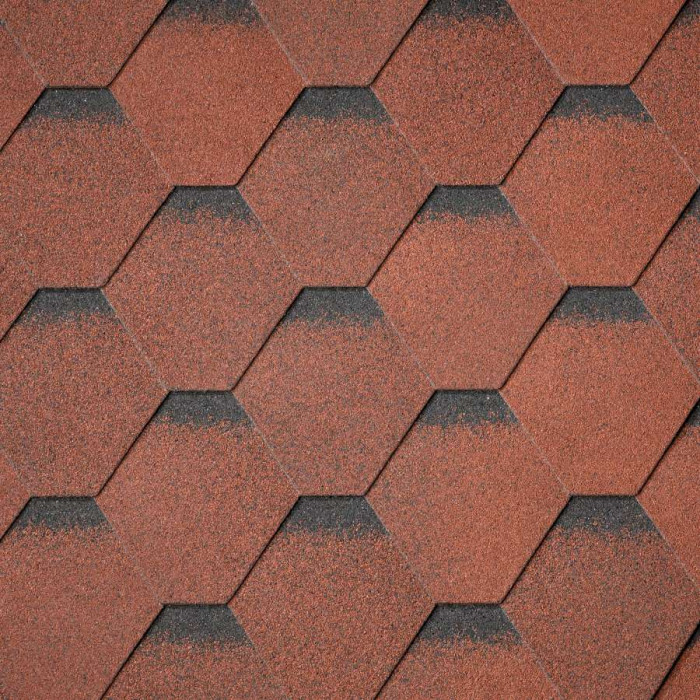 Битумная черепица Superglass Hex (20) Tile Red ultra