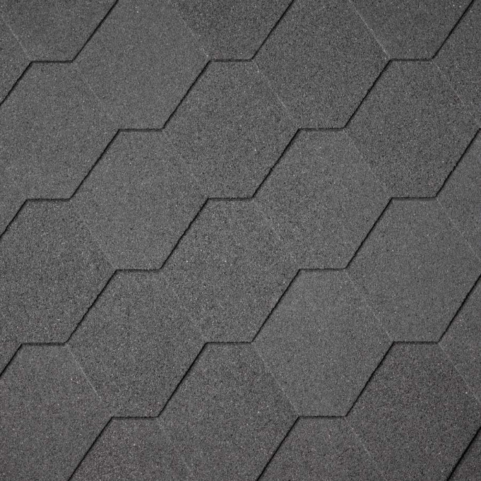 Бітумна черепиця Superglass Hex (01) Black - Бітумна черепиця Superglass Hex (01) Black
