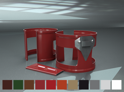 Тримач труби, що вбивається 125/90 білий